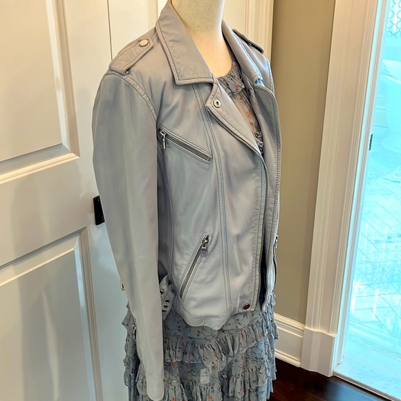 Rebecca Taylor Washed Leather Moto Jacket - Picture 3 of 8